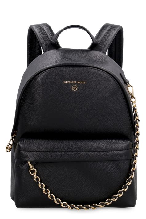 michael kors black leather mens backpack|Michael Kors slater backpack small.